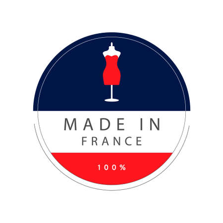 concept of sticker for clothing made in France, vector fileのイラスト素材