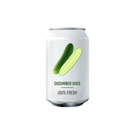 fruit juice concept and pack, 100% fruit cucumberのイラスト素材