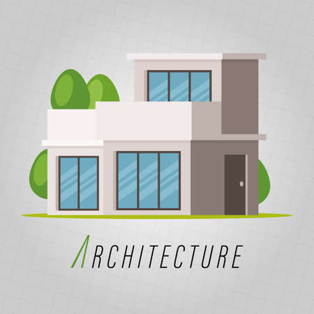 architecture concept with building and text in vectorのイラスト素材
