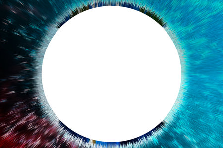 Abstract fractal multicolored background with crossing circles and ovals. disco lights backgroundの写真素材