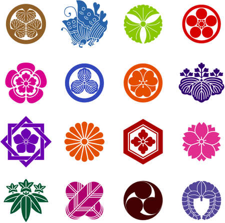  Family crest   kamon  is a traditional emblem of Japan のイラスト素材