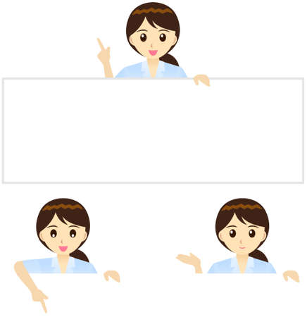 This illustration is a female office worker in Japan.のイラスト素材