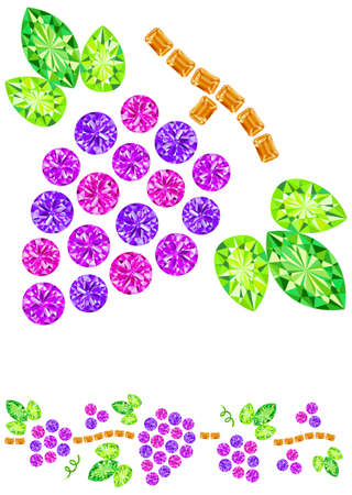 Gems arranged in the form of grapesのイラスト素材