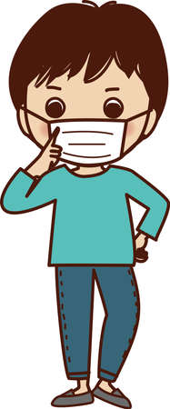 Boy wearing a maskのイラスト素材