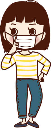 Girl in mask.のイラスト素材