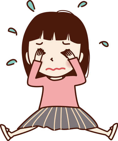 Crying girl.のイラスト素材