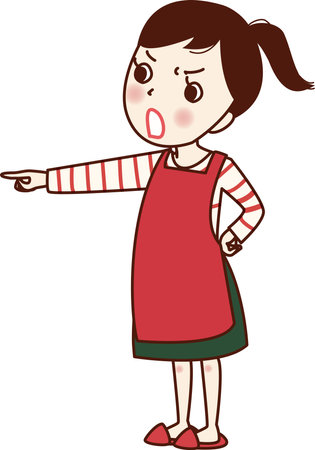 Girl who is angry.のイラスト素材