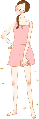 Young woman posing in underwear.のイラスト素材