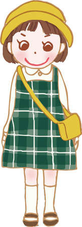 Kindergarten girl.のイラスト素材