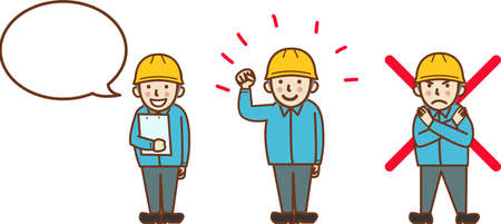 worker man. 3 poses.のイラスト素材