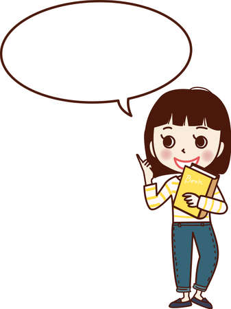 Young woman with book.のイラスト素材