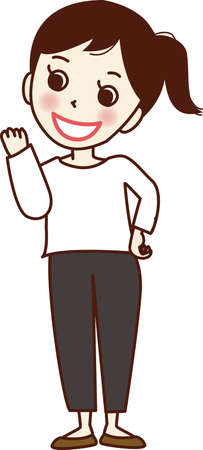 Smiling young woman posing gutsy.のイラスト素材
