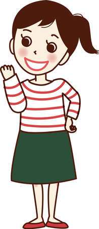 Smiling young woman posing gutsy.のイラスト素材