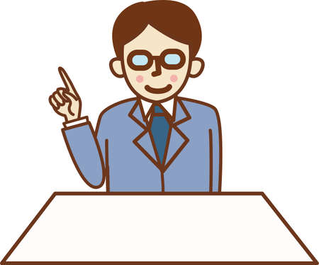 Man in suit pointing his finger.のイラスト素材