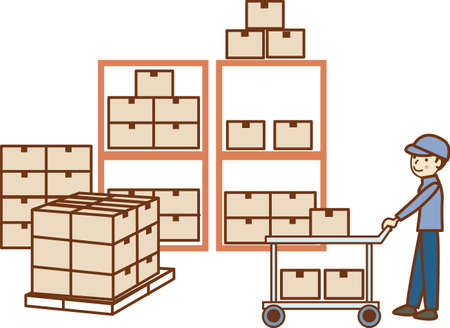 People working in warehouses.のイラスト素材