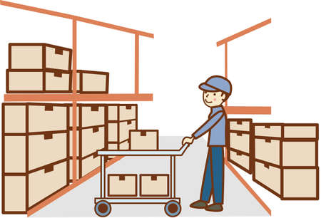 People working in warehouses.のイラスト素材