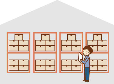People working in warehouses.のイラスト素材