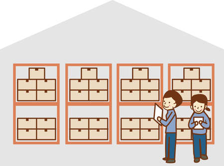People working in warehouses.のイラスト素材
