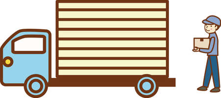 People and trucks to work with.のイラスト素材