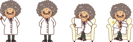 Set illustration of Doctor (doctor) making advice.のイラスト素材