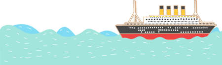 A luxurious cruise ship on the sea.のイラスト素材