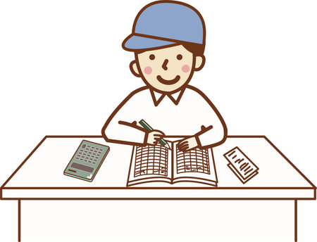 A man who keeps accounts.のイラスト素材