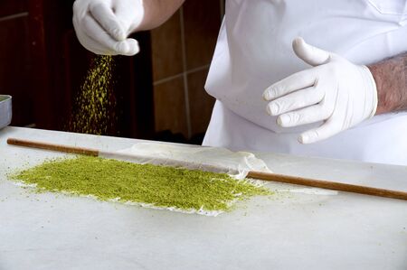 the most important dessert of the middle east culture is baklavaの写真素材