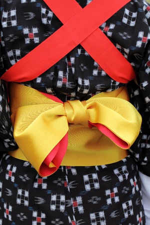 Clothes of kimono, closeup of back viewの写真素材