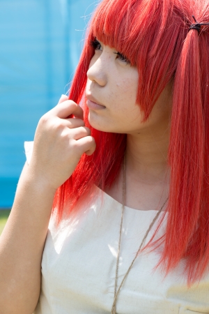 Kagawa, Japan - May 3th, 2013 - Japanese young woman who participated in costume play rally of the outdoors, at Marugame-Jou Park.のeditorial素材