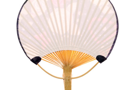 Traditional chinese fan isolated on whiteの写真素材