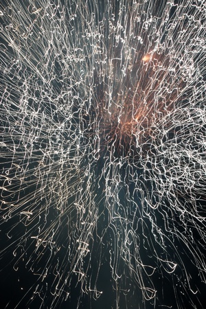 Fireworks with slow shutter speed の写真素材