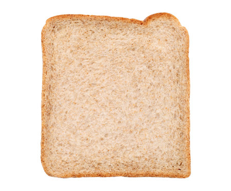 sliced wholemeal bread isolated on white background 