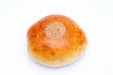 An-pan, japanese red bean bread on white backgroundの写真素材