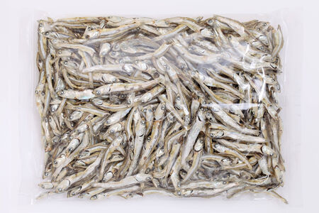 Dried small fish used in asian cuisine の写真素材
