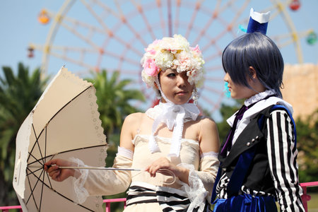 Kagawa, Japan - Sept 28th, 2014 - Japanese young girls who participated in costume play rally of the outdoors, at Reoma World Park.のeditorial素材