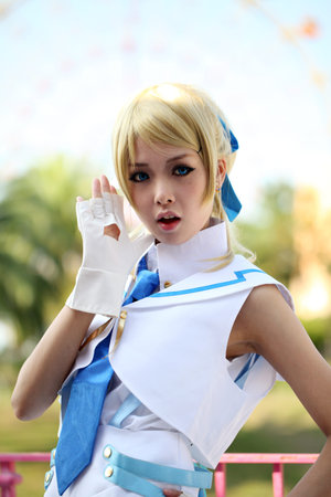 Kagawa, Japan - Sept 28th, 2014 - Japanese young girl who participated in costume play rally of the...