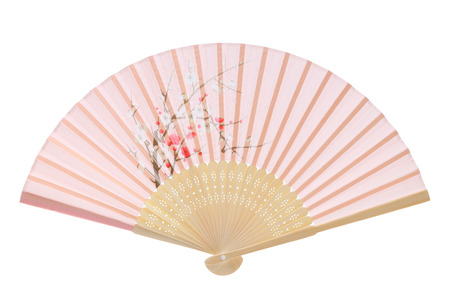 Chinese fan isolated on white backgroundの写真素材