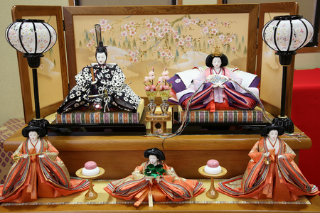Close up of traditional Japanese hina dollの写真素材