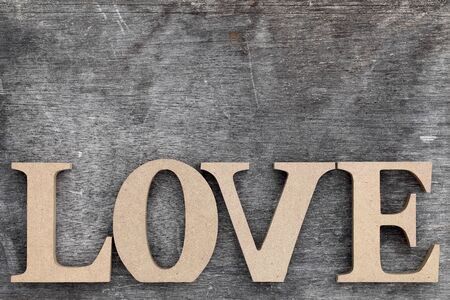 Word love made with wooden block wooden lettersの写真素材