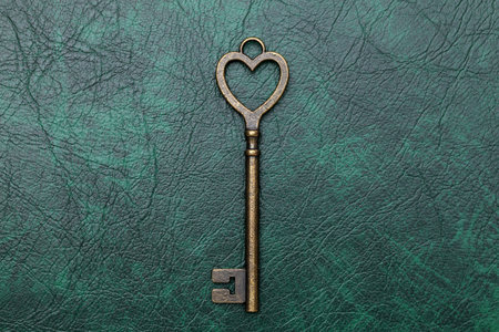 heart shaped vintage keyの写真素材