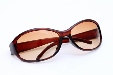 Ladies fashion sunglasses on a white backgroundの写真素材