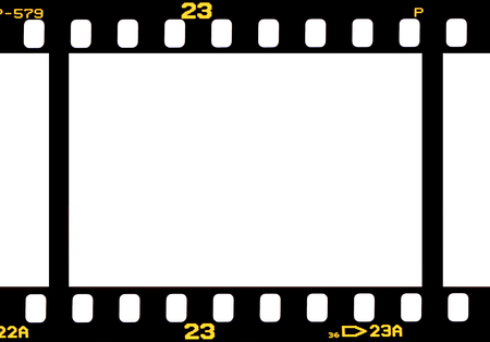 photographic 35 mm film strip isolated on white backgroundの写真素材