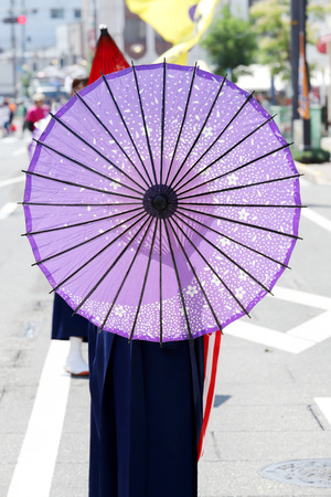 Japanese performers dancing in the famous Yosakoi Festivalのeditorial素材