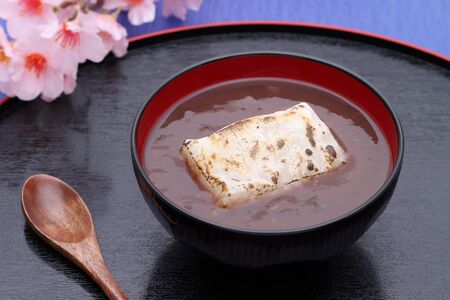 Japanese confectionery, Oshiruko sweet in a bowlの写真素材