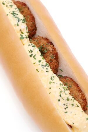 Japanese food Korokke, Croquette pan breadの写真素材