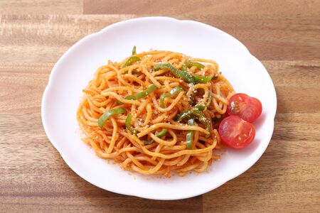 Japanese Naporitan spaghetti with tomato sauceの写真素材