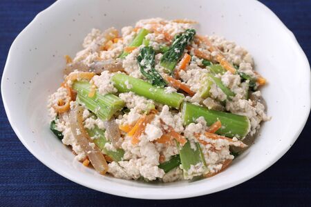 Japanese traditional food, Seasoned of tubu and vegetables, Aemono.の写真素材