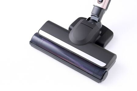 Head of modern vacuum cleaner on white backgroundの写真素材