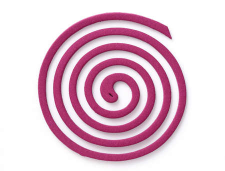 Mosquito coil with the scent of roses isolated on white backgroundの写真素材