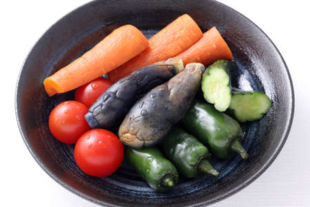 Nukazuke, Salty bran pickled vegetables, japanese traditional foodの写真素材